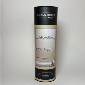 Urban House Design Bathroom Rules Wash - Brush- Floss- Flush Vinyl Wall Art
